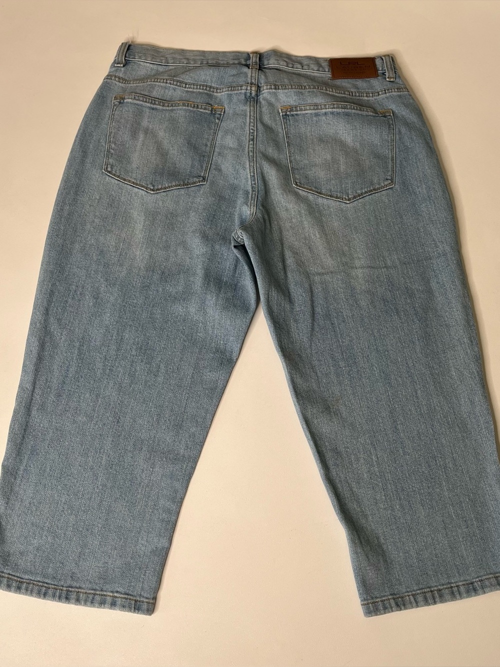 LRL Lauren Ralph Lauren Jeans Co Mid Calf Cropped Jeans Women Size 14 Light Wash